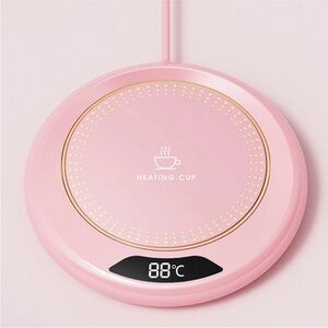 New! Coffee Mug Warmer & Coaster With Auto Shut Off Thermostat (Pink)